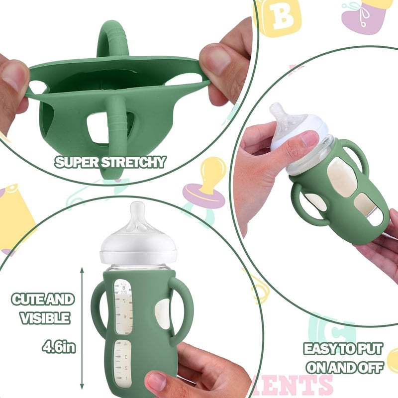BUSOHA 3 Pack Silicone Sleeves for Avent Natural Baby Bottles - Drop Protection Baby Bottle Holder with Handle Compatible with Philips Avent Anti Colic Baby Bottles,8 Ounce - Image 5